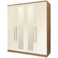 Keswick 4 Door Robe With Mirror Cream