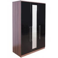 Keswick 3 Door Wardrobe with Mirror Black