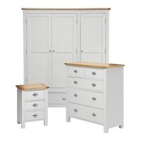 kenwith grey bedroom set with triple wardrobe