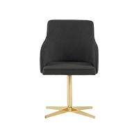 Keira Office Chair, Grey and Brass