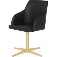 Keira Office Chair, Black PU and Brass
