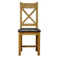 Kettle Stamford Cross Back Wooden Dining Chair with Seat Pad
