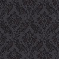 kelly hoppen vintage flock decorative wallpaper black