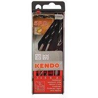 Kendo 5 Piece Brad Point Wood Working Drill Bit Set 3, 4, 5, 6, 8mm