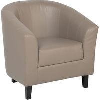 Kent Faux Leather Tub Chair Taupe