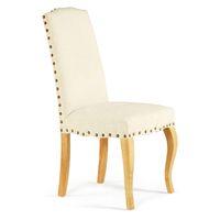 Kensington Fabric Dining Chair Pearl Oak Legs