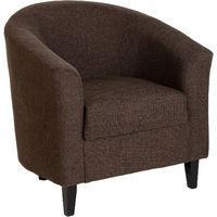 kent fabric tub chair dark brown