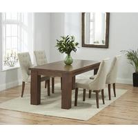 Kentucky 150cm Dark Oak Dining Table with Pacific Fabric Dark Oak Leg Chairs