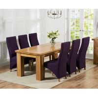 Kentucky 180cm Oak Dining Table with Henley Fabric Chairs