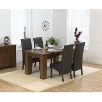 Kentucky 150cm Dark Oak Dining Table with Brown WNG Chairs
