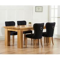 Kentucky 180cm Oak Dining Table with Knightsbridge Fabric Chairs