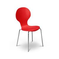 keeler wooden bistro chair in red with chrome legs