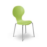 Keeler Wooden Bistro Chair In Green With Chrome Legs