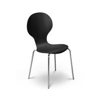 keeler wooden bistro chair in black with chrome legs