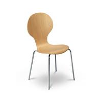 Keeler Wooden Bistro Chair In Maple With Chrome Legs