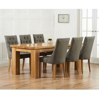 kentucky 180cm oak dining table with pacific fabric chairs