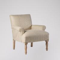 Keats armchair in striped rye