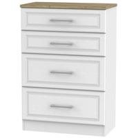 Kent White Ash and Oak Chest of Drawer - 4 Drawer Deep