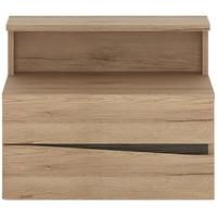 Kensington Oak Wall Fixing Bedside Cabinet - 2 Left Hand Drawer