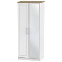 kent white ash and oak wardrobe 2ft 6in with mirror