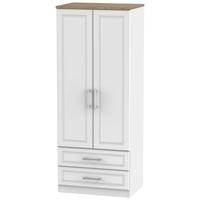 kent white ash and oak wardrobe 2ft 6in with 2 drawer