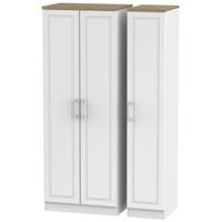 Kent White Ash and Oak Triple Wardrobe - Tall Plain