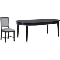 Kensington Dining Set - Oval Extending with 6 Black Chairs