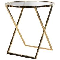 Kensington Gold Effect Large Glass Top Side Table