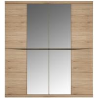 kensington oak wardrobe 4 door with 2 mirror door