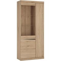 kensington oak glazed display cabinet tall wide 3 door