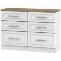 Kent White Ash and Oak Chest of Drawer - 6 Drawer Midi