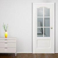 kent 6 pane white door with bevelled clear safety glass