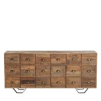 Keeler Recycled Wood 3x6 Drawer Chest, Bleached Pine and Black