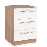 Kew High Gloss 3 Drawer Bedside