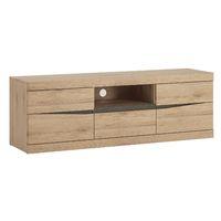 kensington wide 3 drawer tv unit oak with dark trim