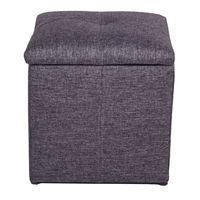 Kent Ottoman with Storage in Modern Grey Fabric