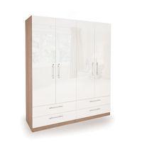 kew high gloss 4 door 4 drawer wardrobe