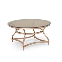Kelso Coffee Table In Smoke Glass With Rose Gold Frame