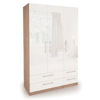 Kew High Gloss 3 Door 4 Drawer Wardrobe