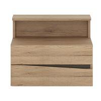 Kensington 2 Drawer Bedside Cabinet Oak with Dark Trim Left Hand