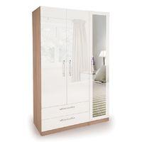 Kew High Gloss 3 Door 2 Wide Drawer Wardrobe