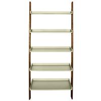 Kensington Walnut Ladder Shelf Unit Vanilla
