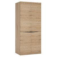 Kensington Tall Wide 2 Door Cupboard Oak with Dark Trim