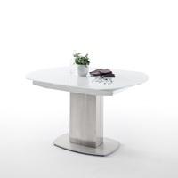Keswick Glass Extendable Dining Table Boat Shape In Glossy White
