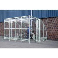 KENILWORTH PORCH CYCLE SHELTER 4000MM WIDE CYCLE SHELTER POWDER COATED DECORATIVE STEEL DOOR