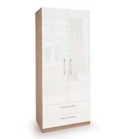 Kew High Gloss 2 Door 2 Drawer Wardrobe