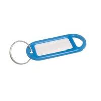 key ring tag 50mm x 20mm with label and split key ring blue pack 200 