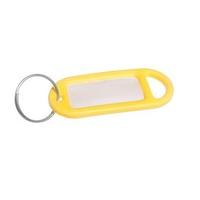 Key Ring Tag 50MM X 20MM with Label and Split Key Ring Yellow ( pack 200 )