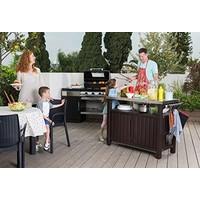 Keter Barbecue Side Table, 2 Door, Graphite, 54x123.7x90, 6131