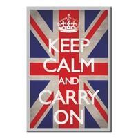 Keep Calm & Carry On Union Jack Poster Silver Framed